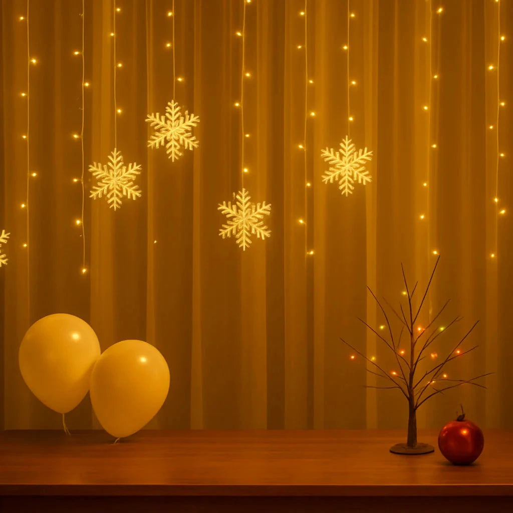 Luzes de cortina brilhantes de inverno